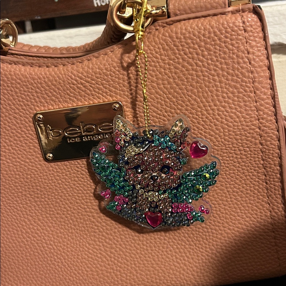 Colorful Rhinestone Yorkie Keychain - Picture 4 of 4